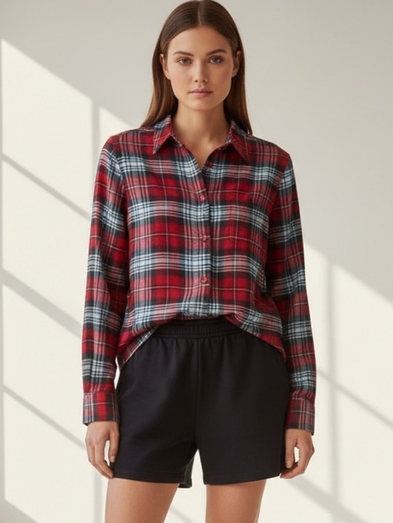 PJ Salvage Tops - 🌻NEW w/tag PJ Salvage Plaid Lightweight Button-Up Shirt Size Small